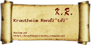 Krautheim Renátó névjegykártya